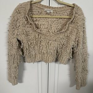 Wild Honey - Tan Cropped Sweater